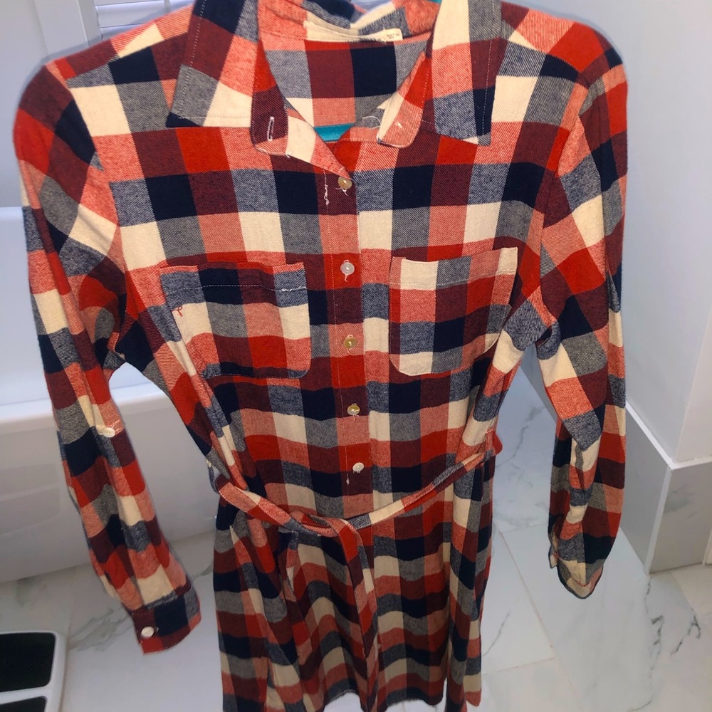 Flannel dress-red dress boutique